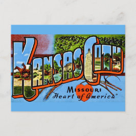 Cartão Postal Cartão-postal de Boas-vindas Vintage Kansas City