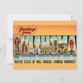 Cartão Postal Cartão-postal de Boas-vindas Vintage Oklahoma