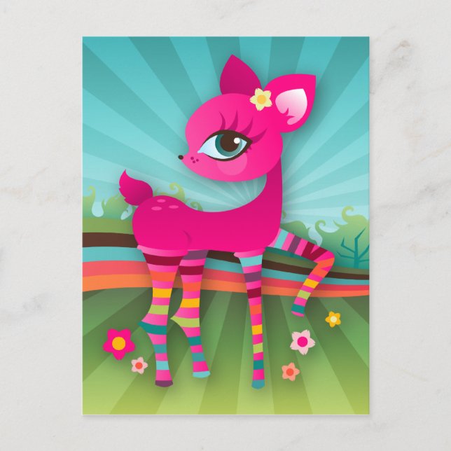 Cartão Postal Cartão-postal de Boca-rosa-branca em estoque arco- (Frente)