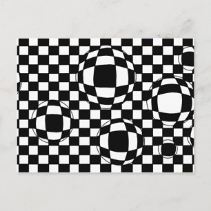 Cartão Postal Cartão-postal de bolhas brancas e pretas