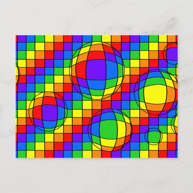 Cartão Postal Cartão-postal de bolhas no arco-íris (Frente)