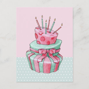 Cartão Postal Cartão-postal de Bolo de Celebração
