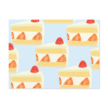 Cartão-postal de bolo de morango