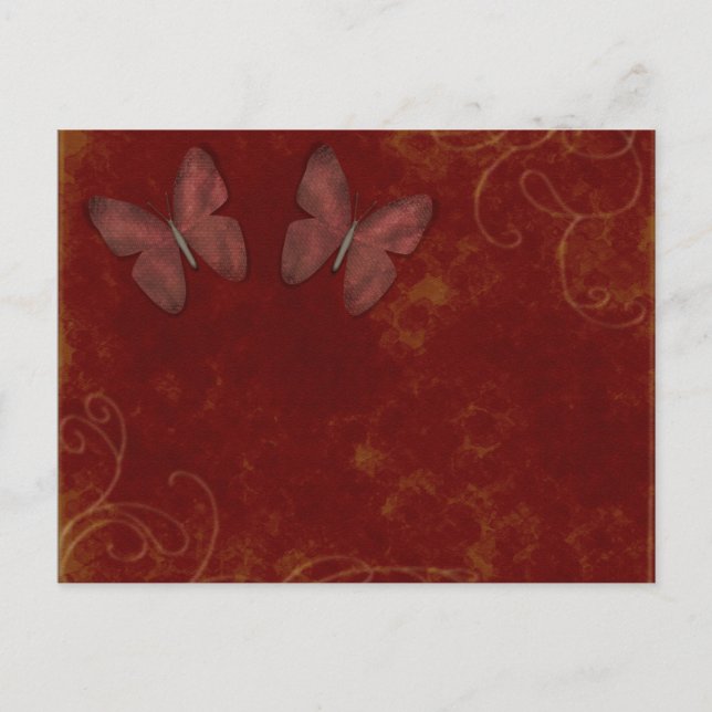 Cartão Postal Cartão-postal de Borboletas de Ferrugem (Frente)