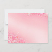 Cartão-postal de Borda Floral Cor-de-Água Rosa-Cor