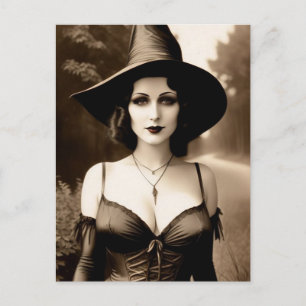 Cartão Postal Cartão-postal de Bruxa de Halloween Assombrado