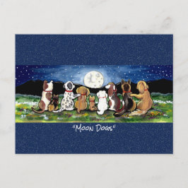 Cartão Postal Cartão-postal de Cachorro Cão na Lua