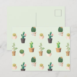 Cartão Postal Cartão-postal de Cacto Cacto Cacto Verde Claro