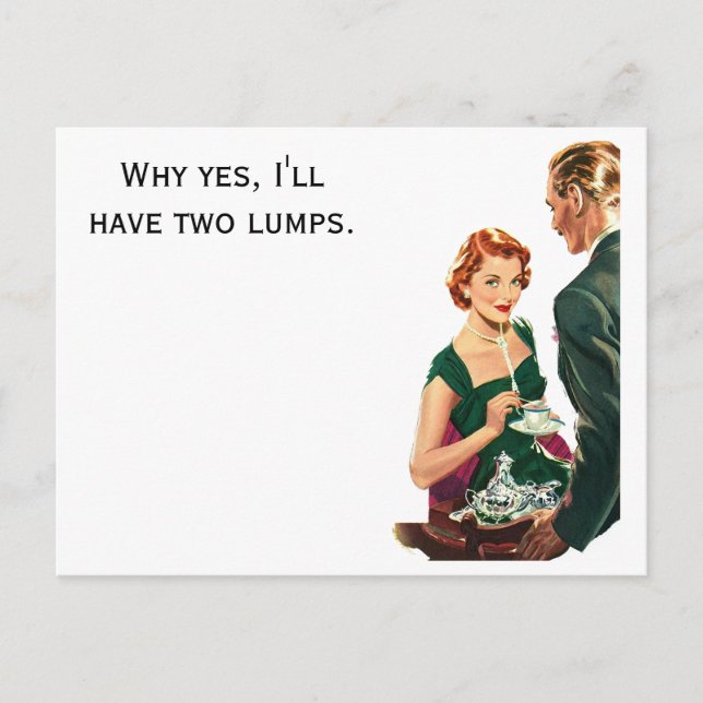 Cartão Postal Cartão-postal de café para a Retro-Mulher Serida (Frente)