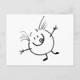 Cartão Postal Cartão-postal de Cara de porta fofo
