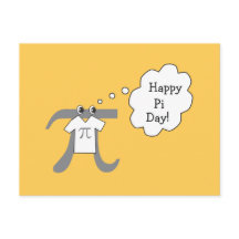Cartão-postal de Cara Pi Engraçado Feliz Pi Day