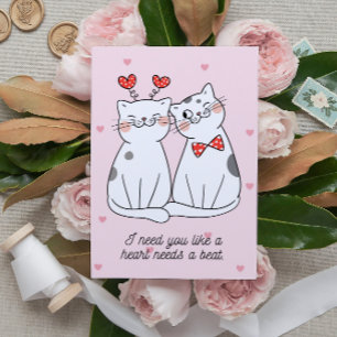 Cartão Postal Cartão-postal de Casal de Gato de Namorados Gelado