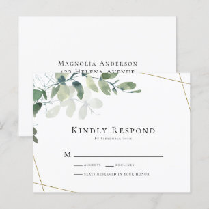 Cartão Postal Cartão-postal de Casamento de Eucalyptus Greenery