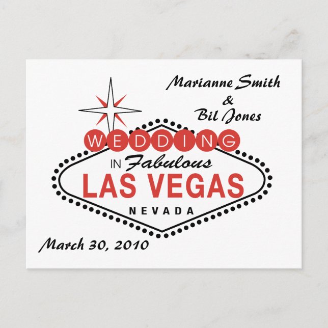 Cartão Postal Cartão-postal de casamento de Las Vegas (Frente)