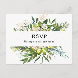 Cartão Postal Cartão-postal de Casamento Elegante Olive Greenery