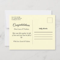 Cartão-postal de casamento feliz