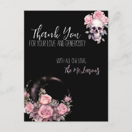 Cartão Postal Cartão-postal de Casamento Floral Rosa-Gótico Obri