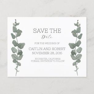 Cartão Postal Cartão-postal de Casamento Moderno Greenery