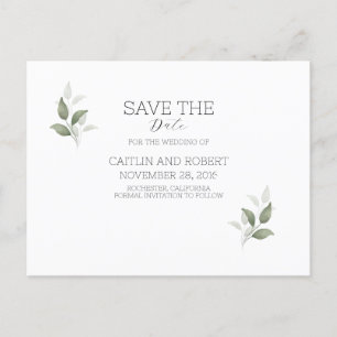 Cartão Postal Cartão-postal de Casamento Moderno Greenery