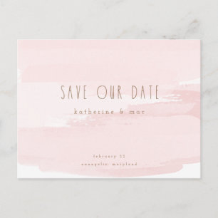 Cartão Postal Cartão-postal de casamento rosa Salve nossa data