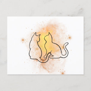 Cartão Postal Cartão-postal de Cat de Aquarela