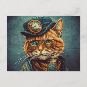 Cartão Postal Cartão-postal de Cat Steampunk