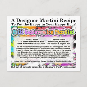 Cartão Postal Cartão-postal de Chili Watermelon Martini