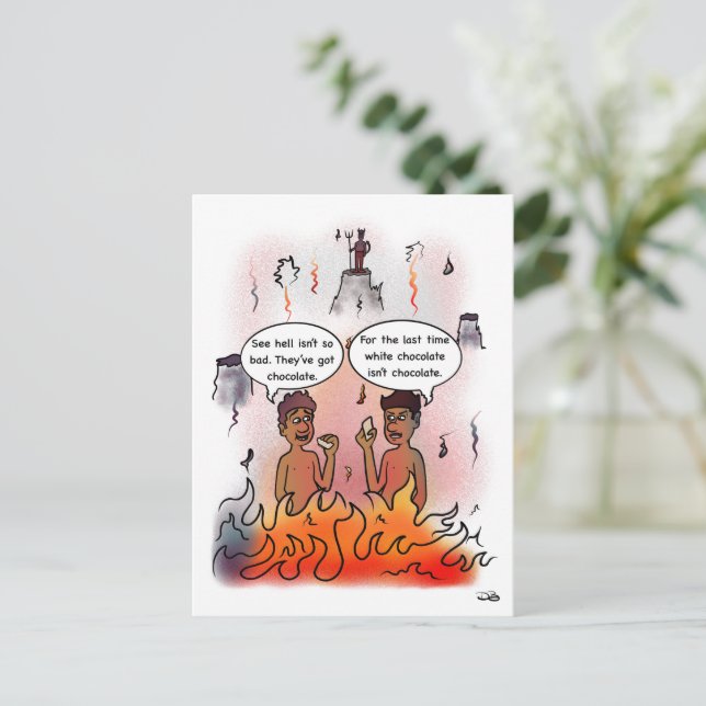 Cartão Postal Cartão-postal de chocolate branco (Em pé/Frente)