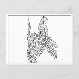 Cartão Postal Cartão-postal de cinza preto e branco