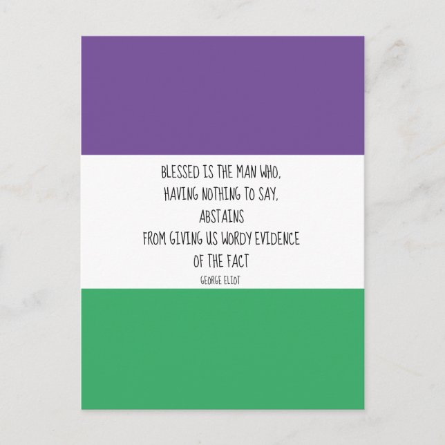 Cartão Postal Cartão-postal de citação de George Eliot (Frente)