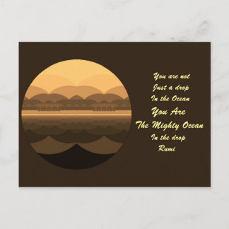 Cartão Postal Cartão-postal de Citação de Vida Rumi. Mandala Des