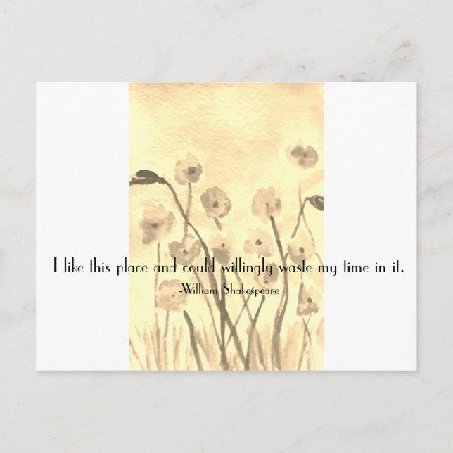 Cartão Postal Cartão-postal de citação divertida de Shakespeare (Frente)