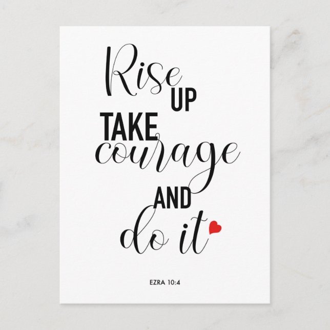 Cartão Postal Cartão-postal de citação "Levante-se" (Frente)