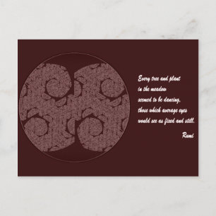 Cartão Postal Cartão-postal de citação Rumi. Tree Mandala Design