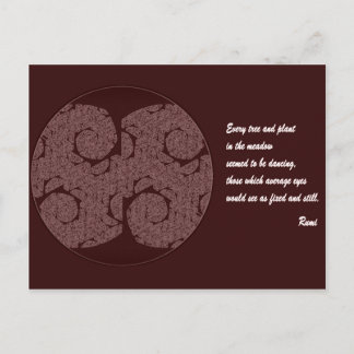 Cartão Postal Cartão-postal de citação Rumi. Tree Mandala Design