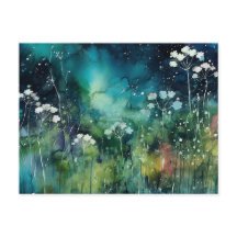 Cartão-postal de Colagem de Álcool Floral