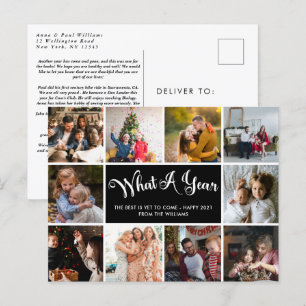 Cartão Postal Cartão-postal de Colagem de Fotos de Um Ano Modern