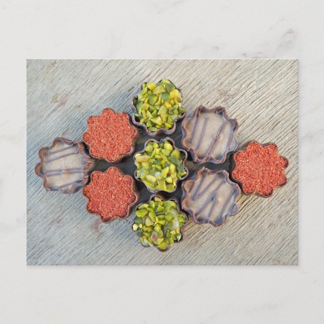 Cartão Postal Cartão-postal de Comida de Chocolates Gourmet (Frente)