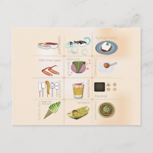 Cartão Postal Cartão-postal de Comida Snack do Japão (Frente)