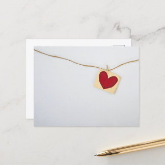 Cartão Postal Cartão-postal de coração feito à mão