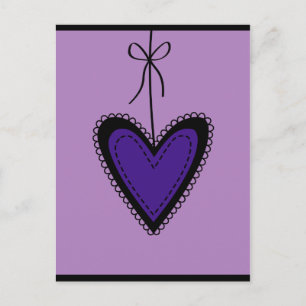 Cartão Postal Cartão-postal de coração roxo