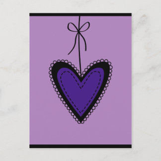 Cartão Postal Cartão-postal de coração roxo