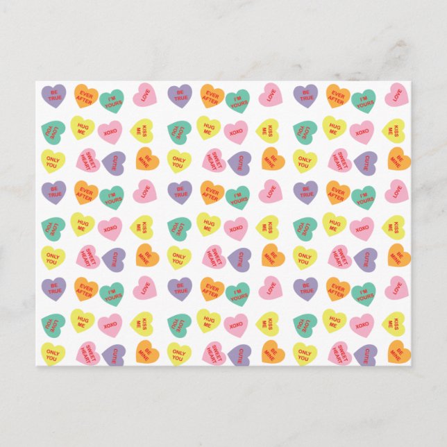 Cartão Postal Cartão-postal de Corações Doces de Conversa (Frente)