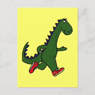 Cartão Postal Cartão-postal de Corrida Engraçado Dinossauro