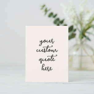 Cartão Postal Cartão-postal de cotação personalizado - Escreva a