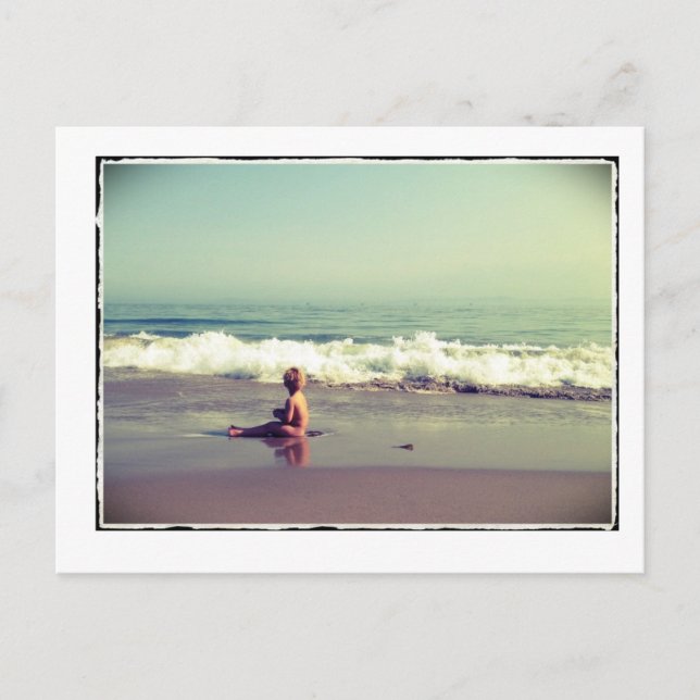 Cartão Postal Cartão-postal de criança em praia (Frente)