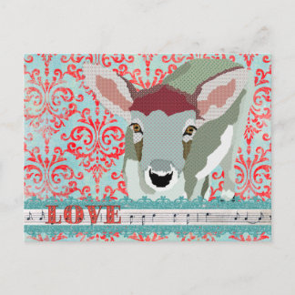 Cartão Postal Cartão-postal de Damasco de Amor Vermelho e Turque