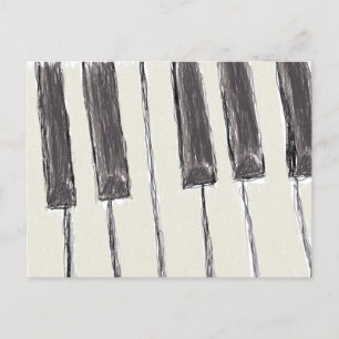 Cartão Postal Cartão-postal de desenho de chaves de piano