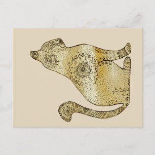 Cartão Postal Cartão-postal de Desenho de Mandala Cat