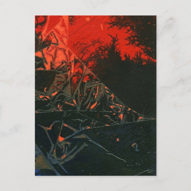 Cartão Postal Cartão-postal de design abstrato "Swamp Fire #3" (Frente)